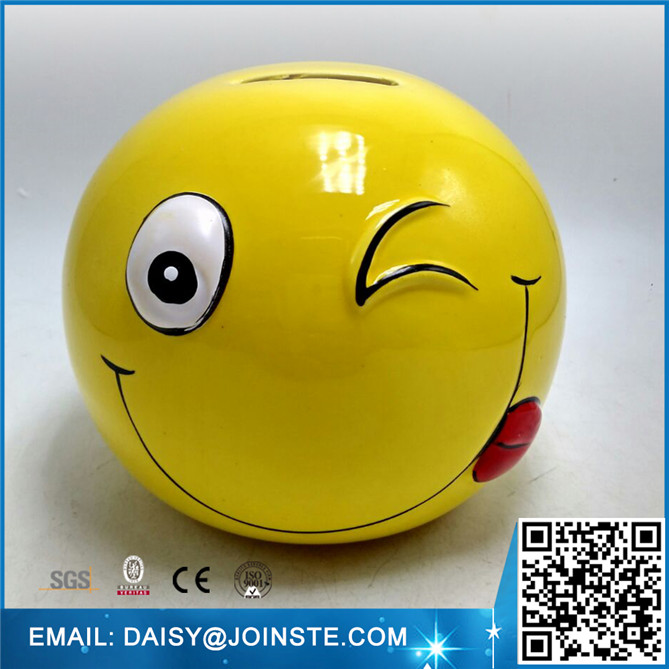 Ceramic emoji box, ceramic emoji piggy bank