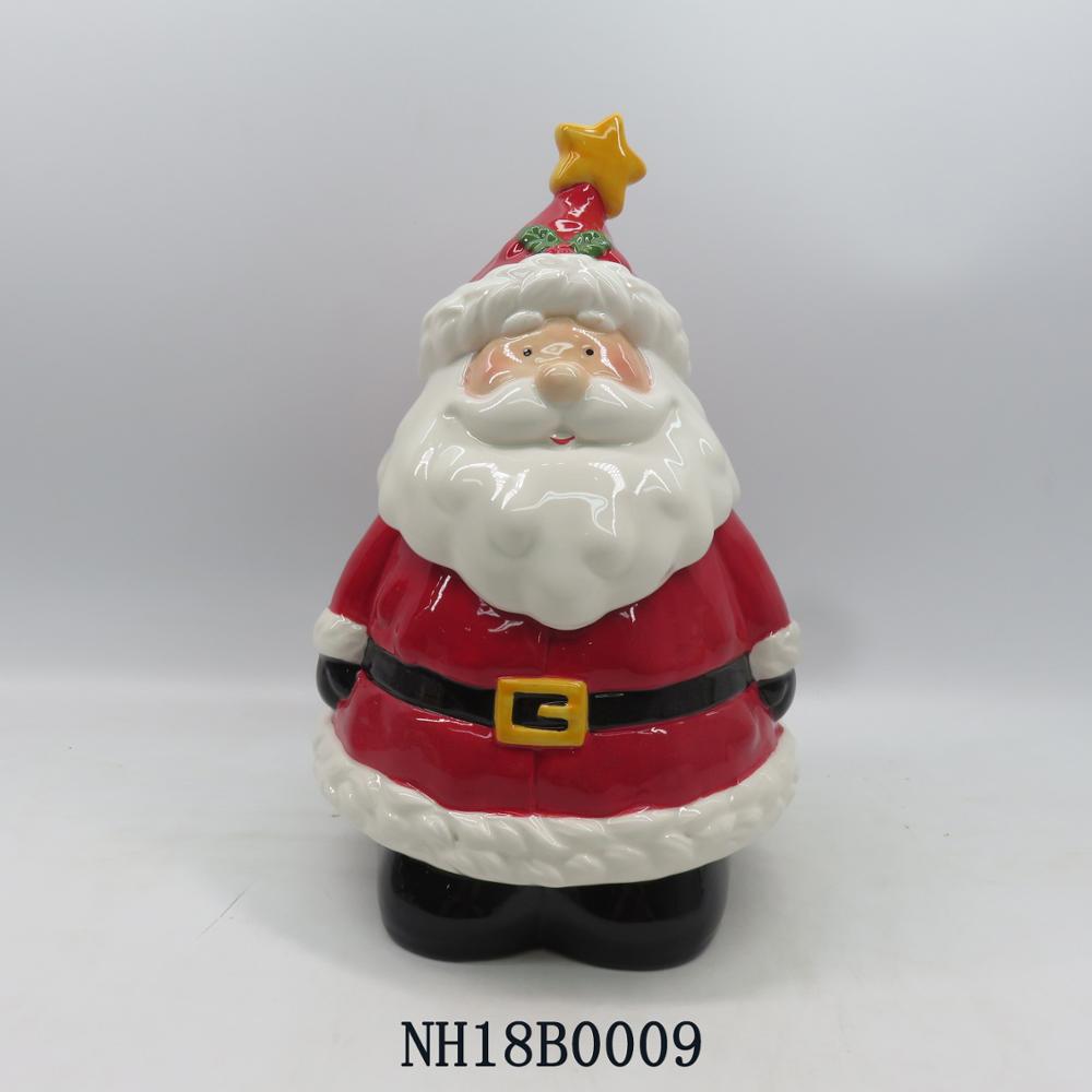 2019 Santa claus shaped ceramic storage jar for christmas