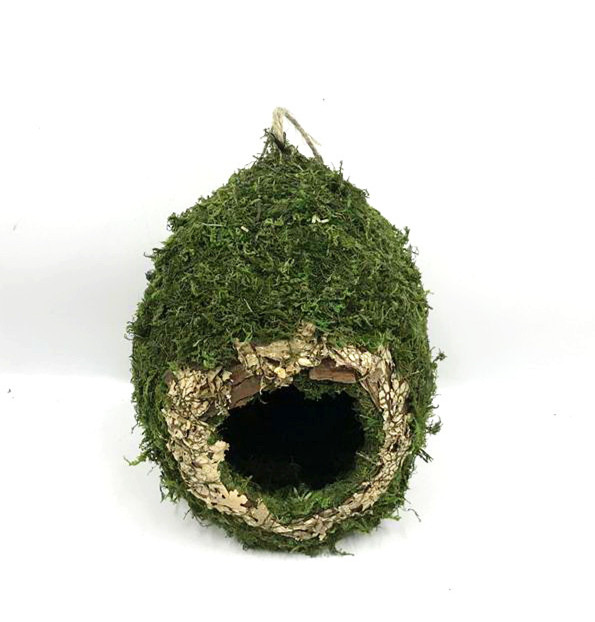 Round cute moss birdhouse ,hanging garden moss bird house