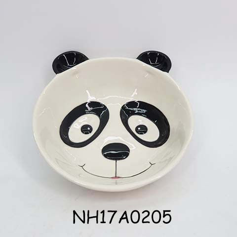Custom novelty  panda  shape dinner plate printed ceramic food  plate