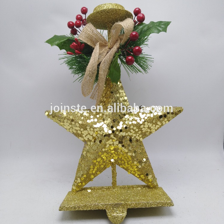 Custom cheap star shape golden color candle holder Christmas decoration metal decoration