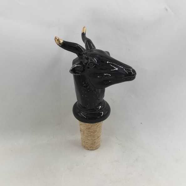 Black Sheep Shape Wine bottle stopper, Ceramic, Custom accept