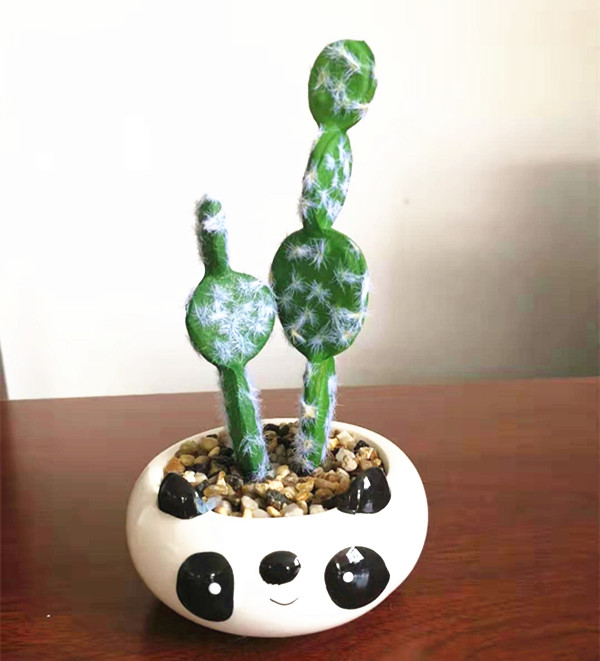 Panda ceramic potted  artificial succulent