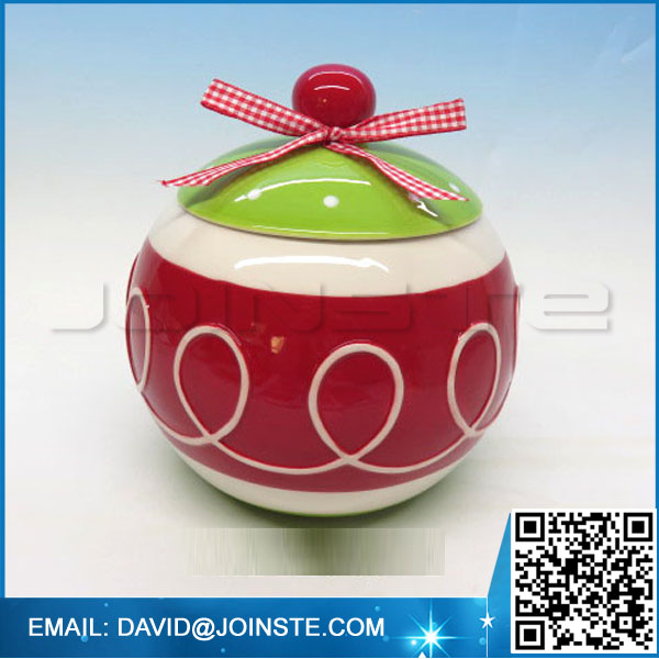 Sublimation cookie jar ceramic christmas cookie jar with lid