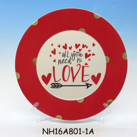 Personalized Ceramic Valentine's Day All You Need is Love Platter Plate