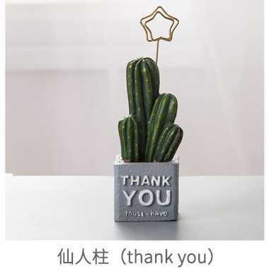 Custom hot sale resin cactus home table decoration Cactus card holder