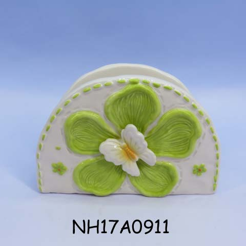 Flower shape ceramic napkin holder for Restaurant