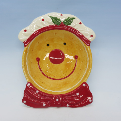 Gingerbread Cookie Men Christmas Dessert Plate Decorative Porcelain