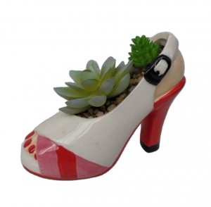 Customized Small Artifical Succulent Plant Heel Flower Pot Wholesale 17*8*11cm