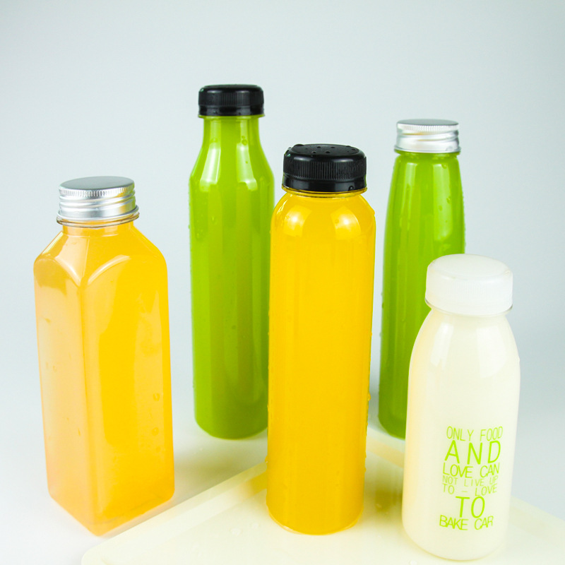 8-OZ Silinder Plastik Juice Botol - Cold Pressed Batal Food Grade PET Botol dengan Tamper Terbukti Keselamatan Cap